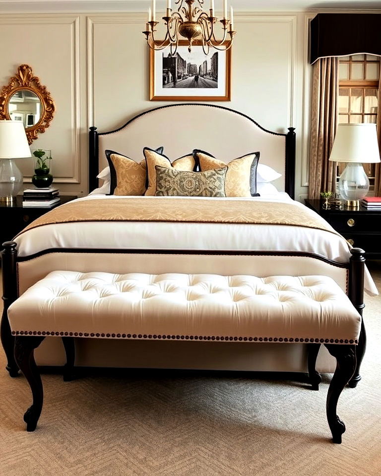 elegant upholstered bench