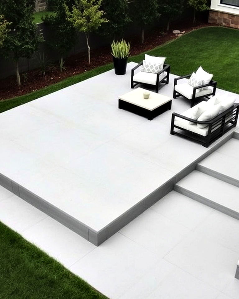 elevated modern minimalist patio