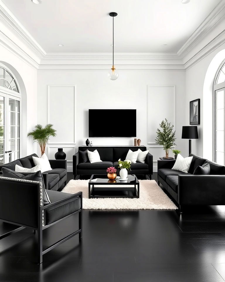 embrace monochrome with black furniture design