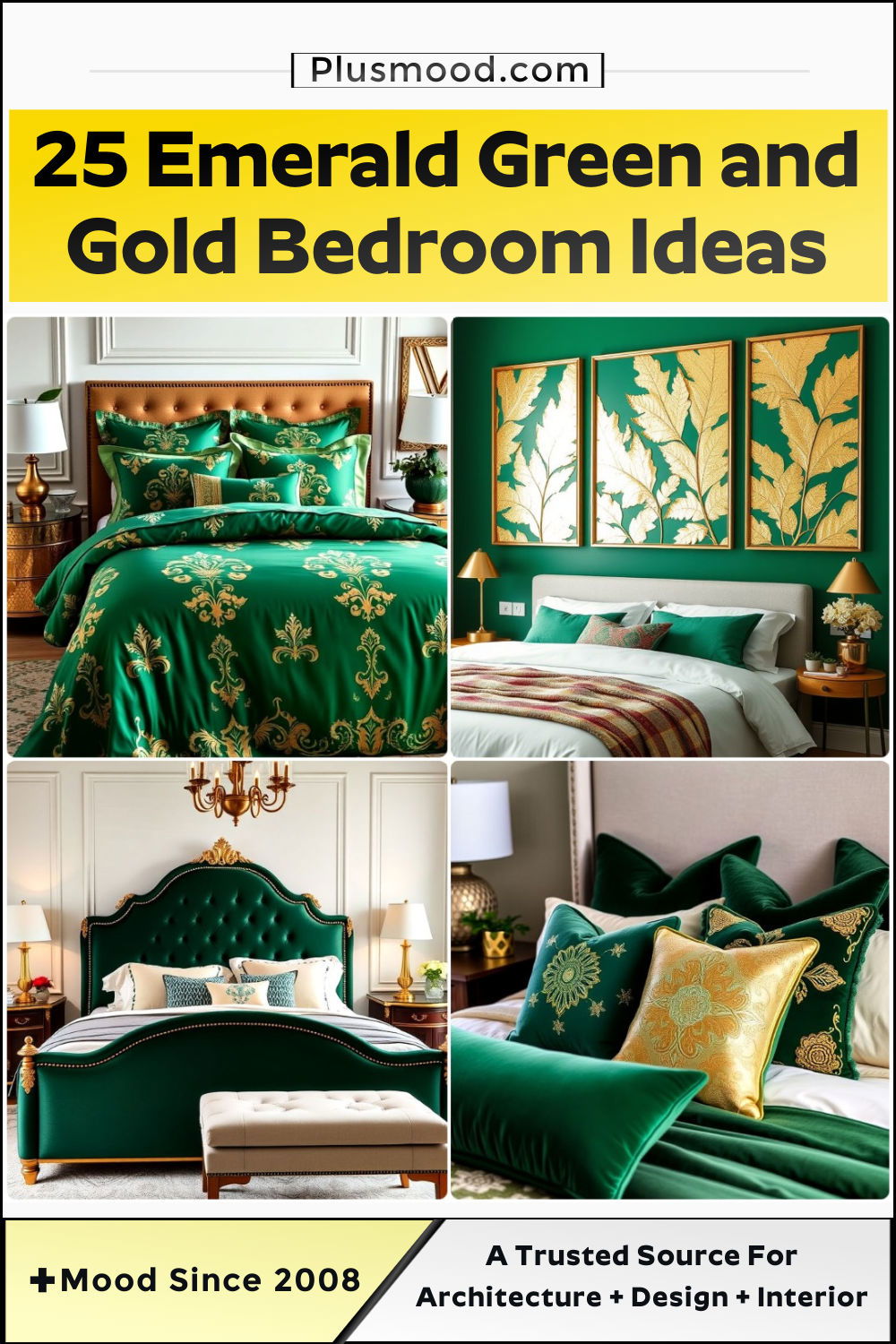 emerald green and gold bedroom ideas and inspiration