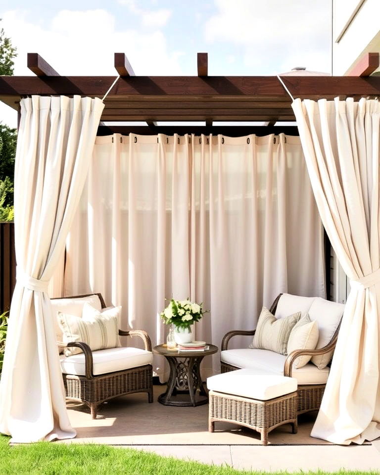 enclosed nook with curtains