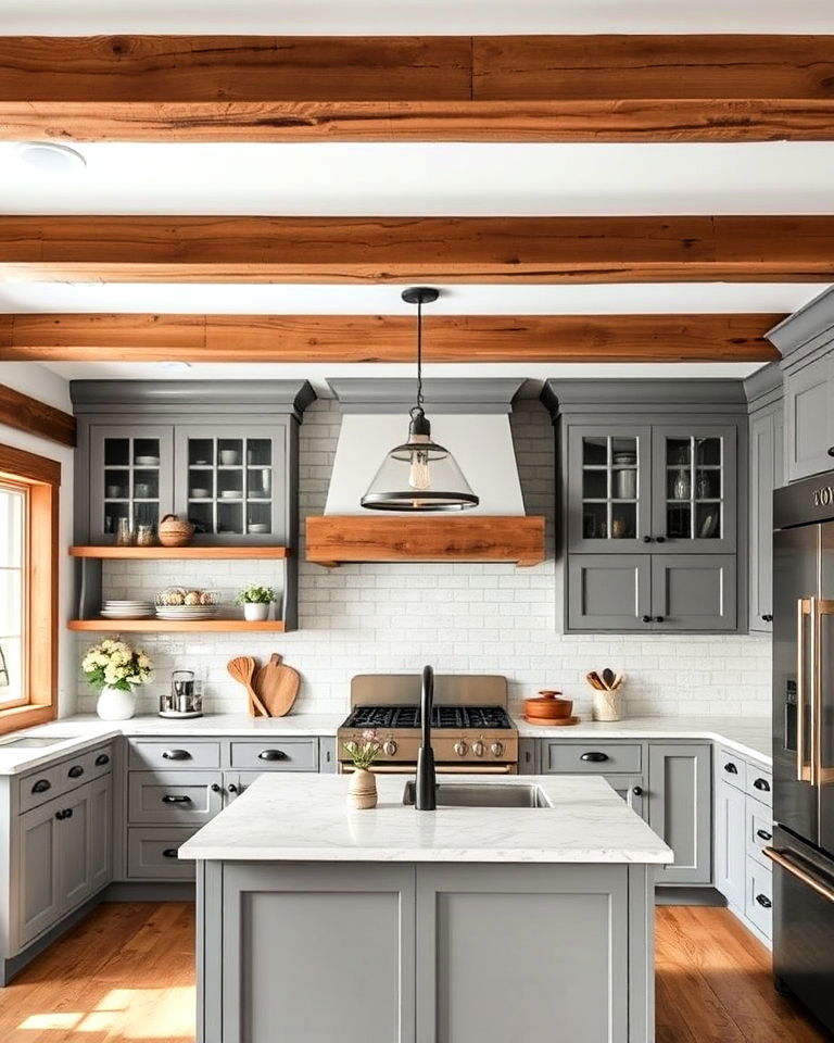 enhance with wooden beams