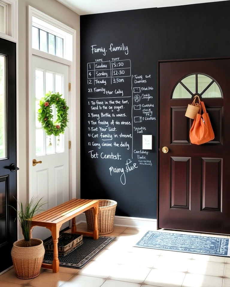 entryway chalkboard wall
