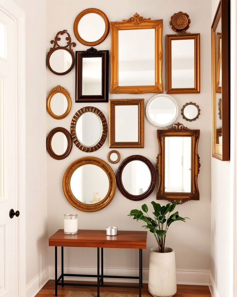 entryway mirror gallery wall