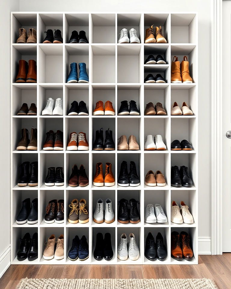 entryway modular shoe cubes