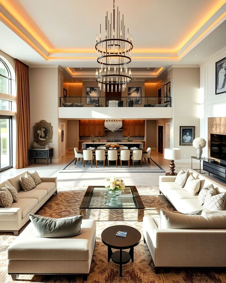 expansive open mansion layout living room design