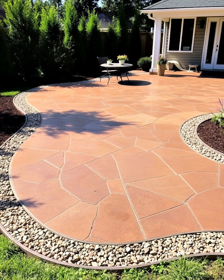 exposed aggregate border patio