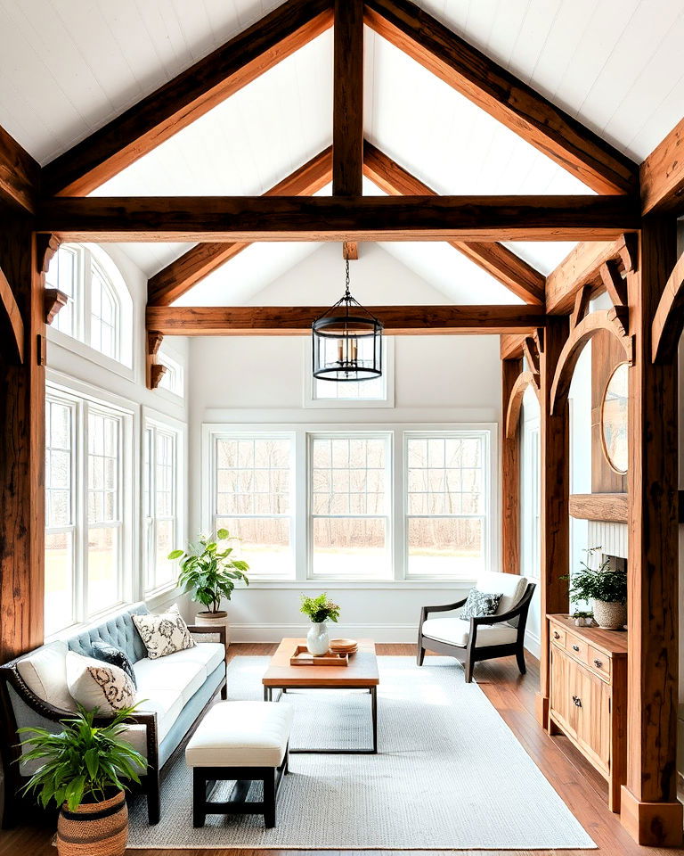 exposed beams for rustic charm