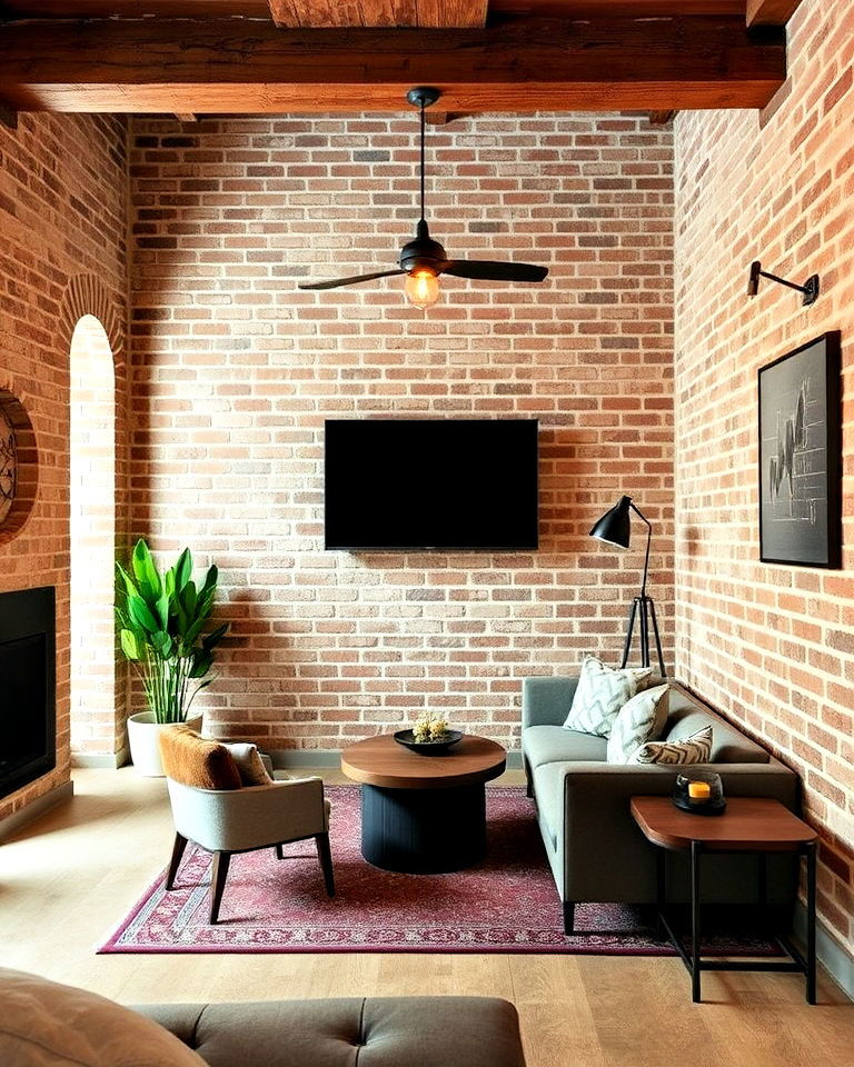 exposed brick for industrial appeal