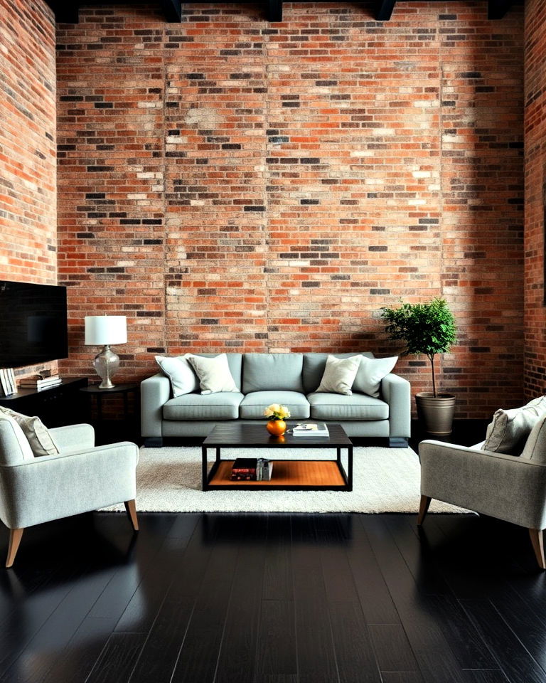 exposed brick walls to add texture