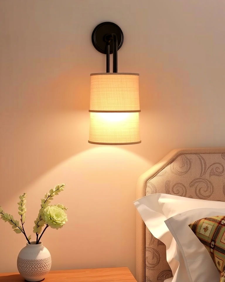 fabric shade sconces for soft diffused light