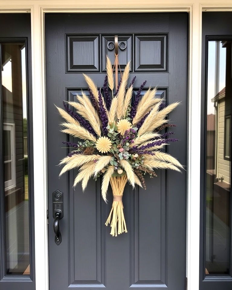 fall dried flower arrangements for the front door