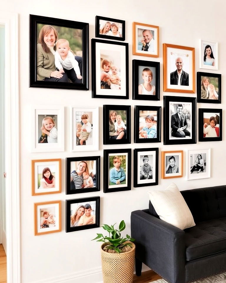 family focused display gallery wall