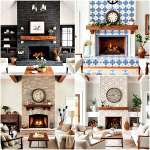 farmhouse fireplace tile ideas