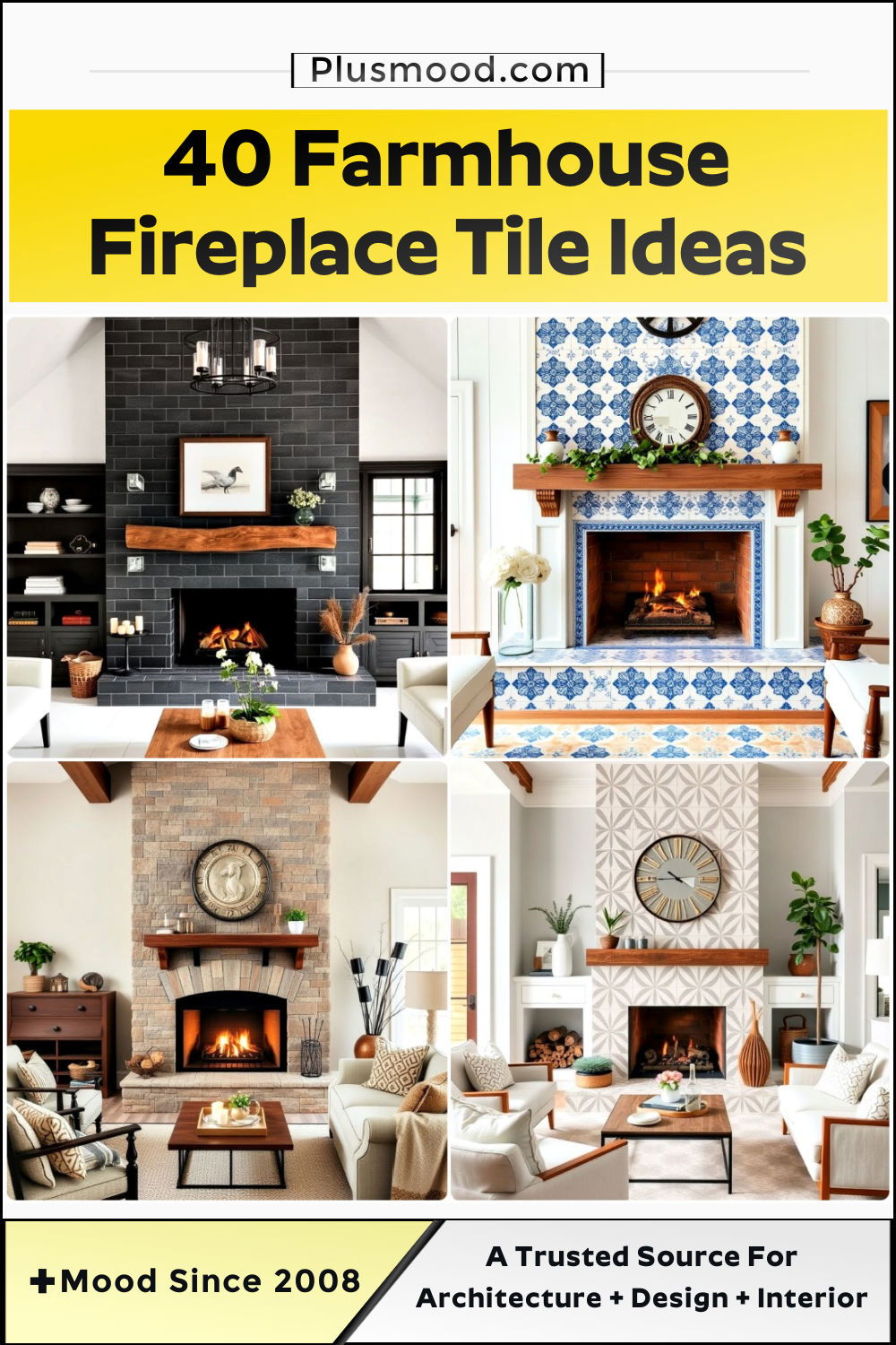 farmhouse fireplace tile ideas and inspiration