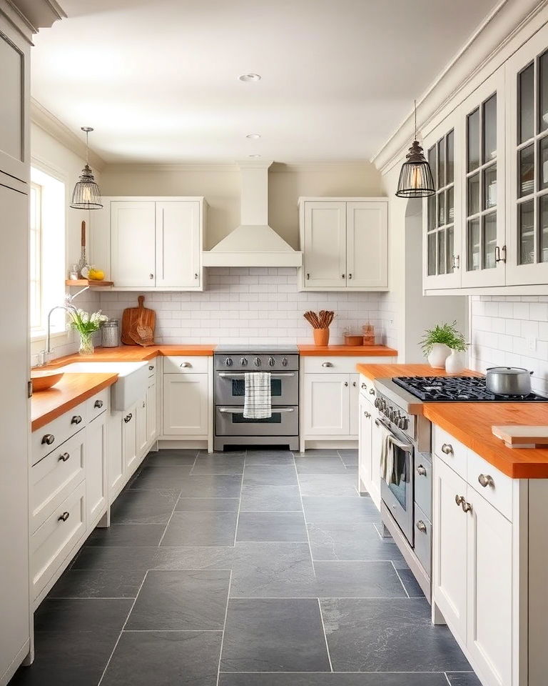 farmhouse kitchen with slate floor farmhouse kitchen with slate floor