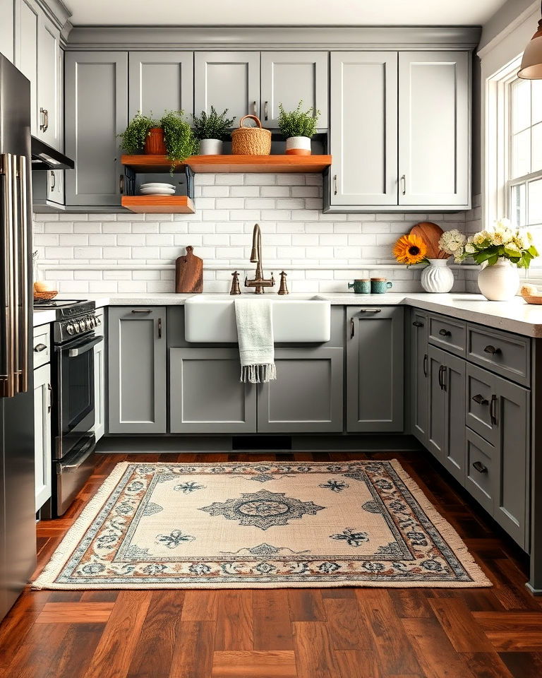 farmhouse style kitchen rug