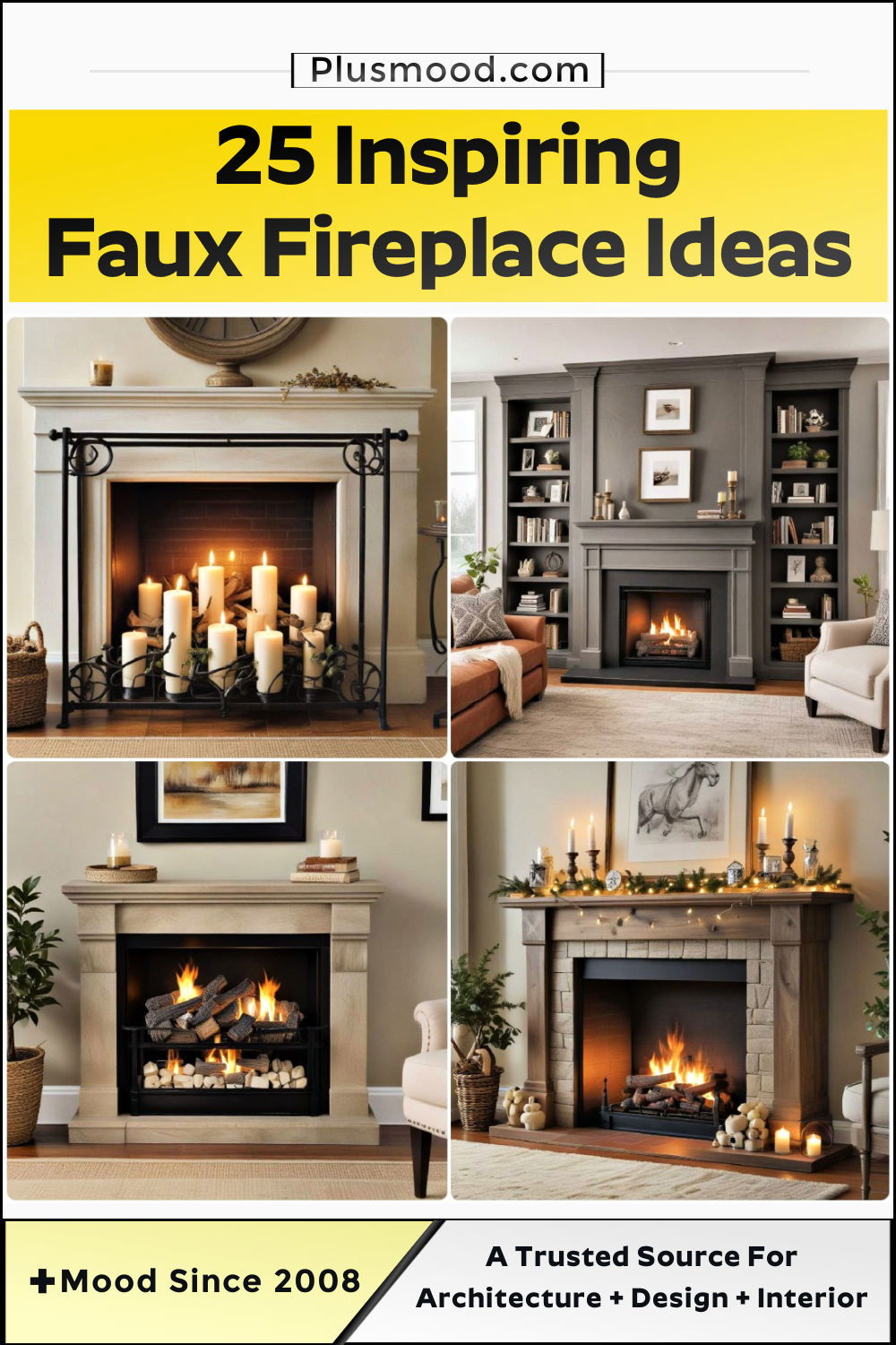 faux fireplace ideas and inspiration