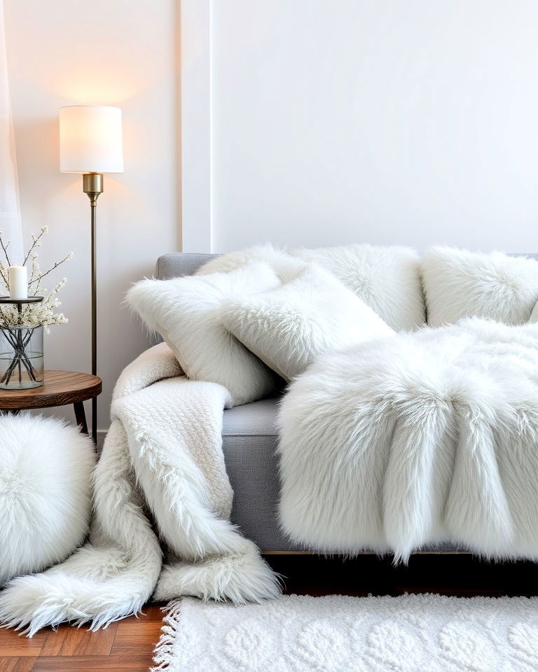 faux fur throws and pillows