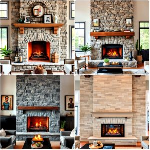 faux stone fireplace ideas