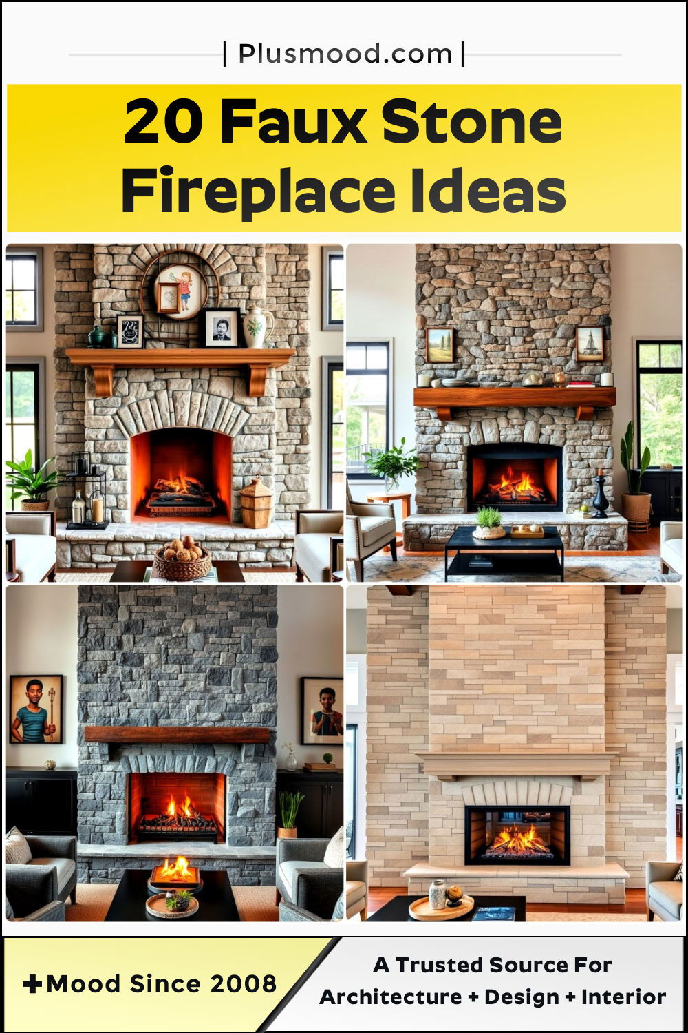 faux stone fireplace ideas and inspiration