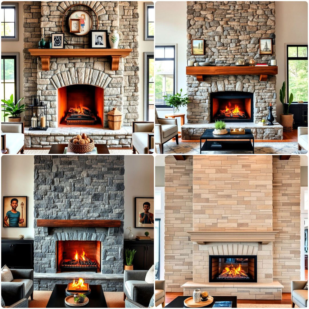 20 Faux Stone Fireplace Ideas To Add Texture and Warmth