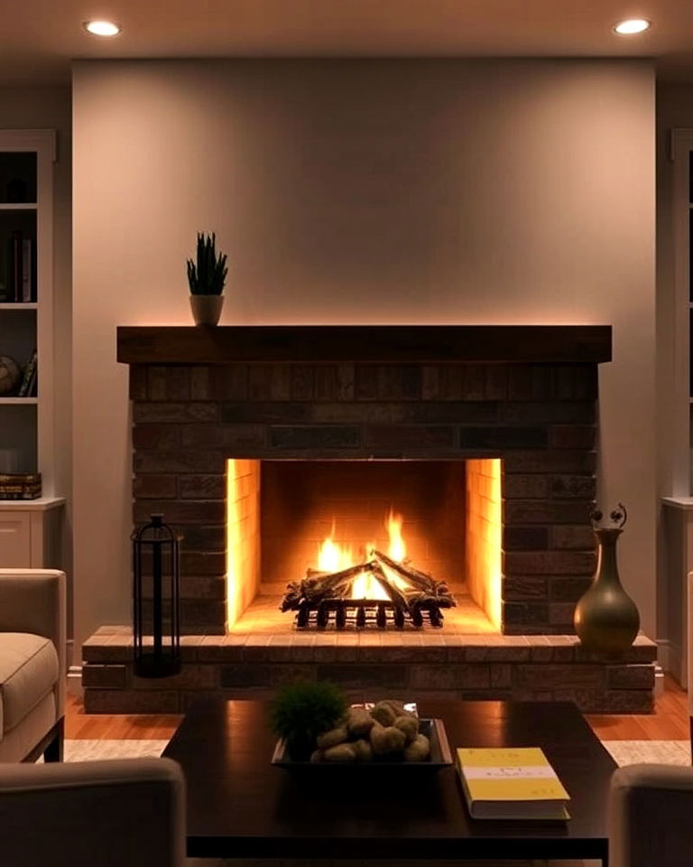 firebox uplighting fireplace