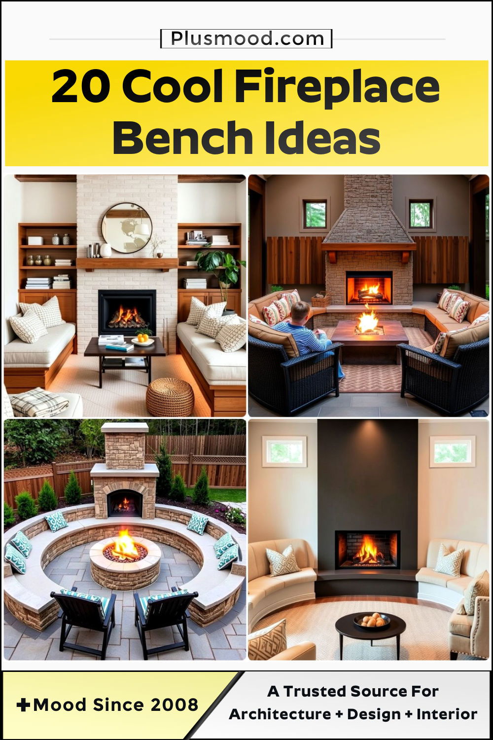 fireplace bench ideas and inspiration