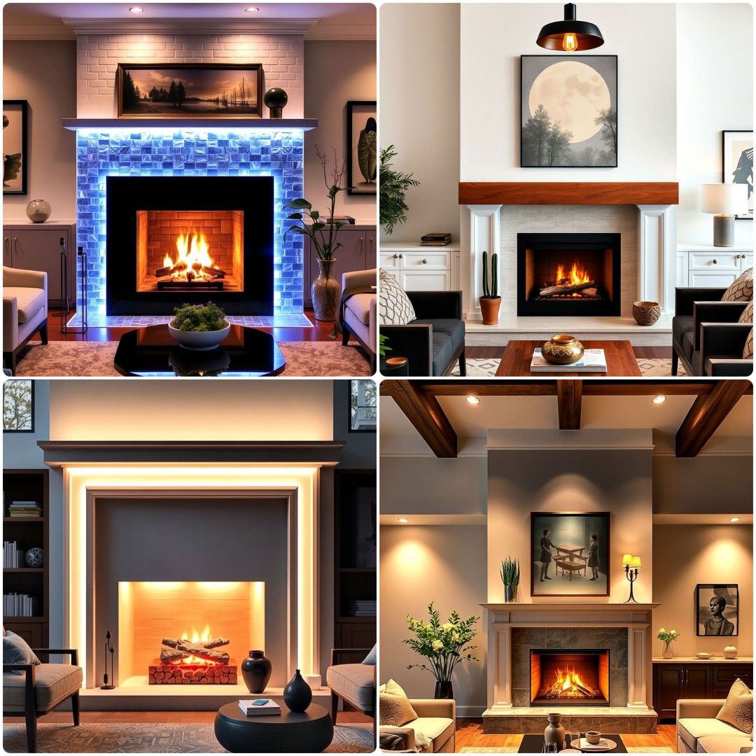 20 Fireplace Lighting Ideas To Make Your Space Glow