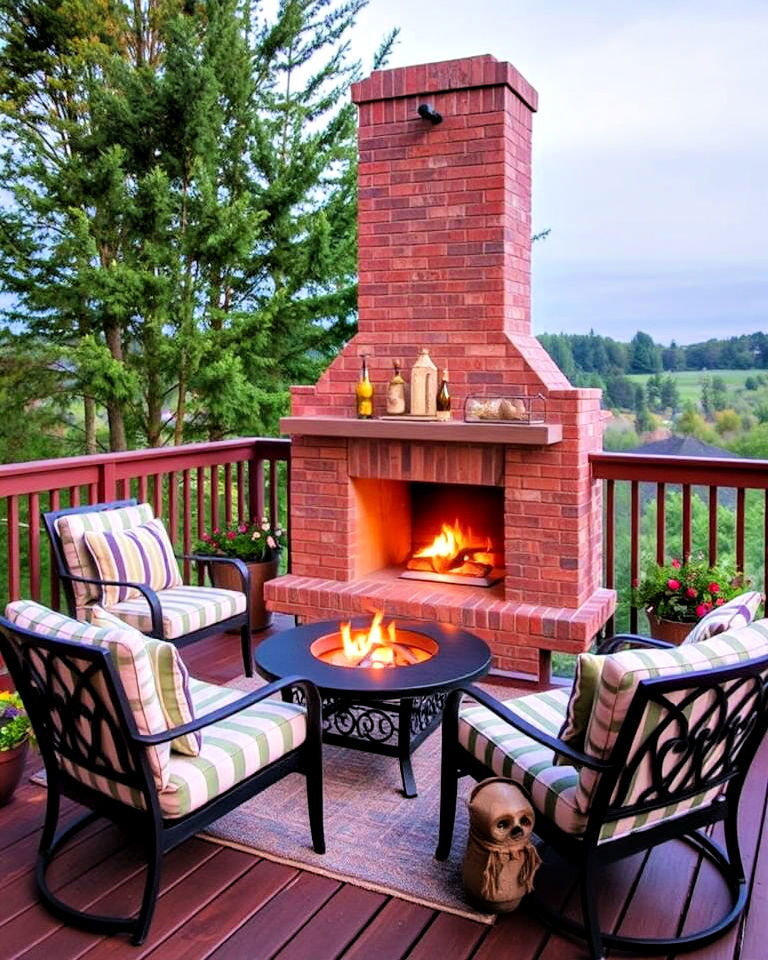 fireplace to anchor the deck