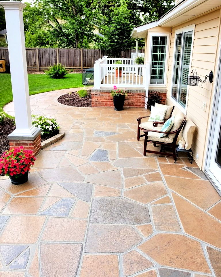 flagstone effect patio