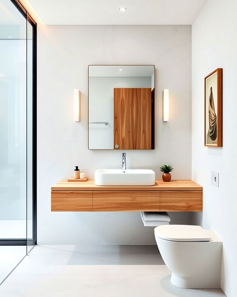 floating bathroom vanity for a clean look