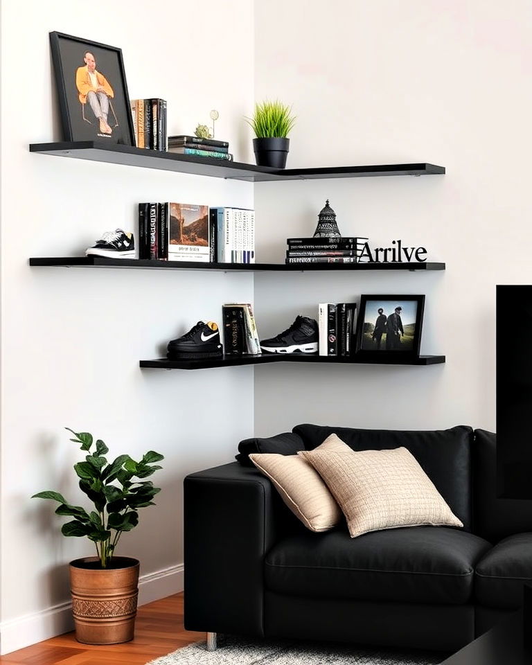 floating corner shelves