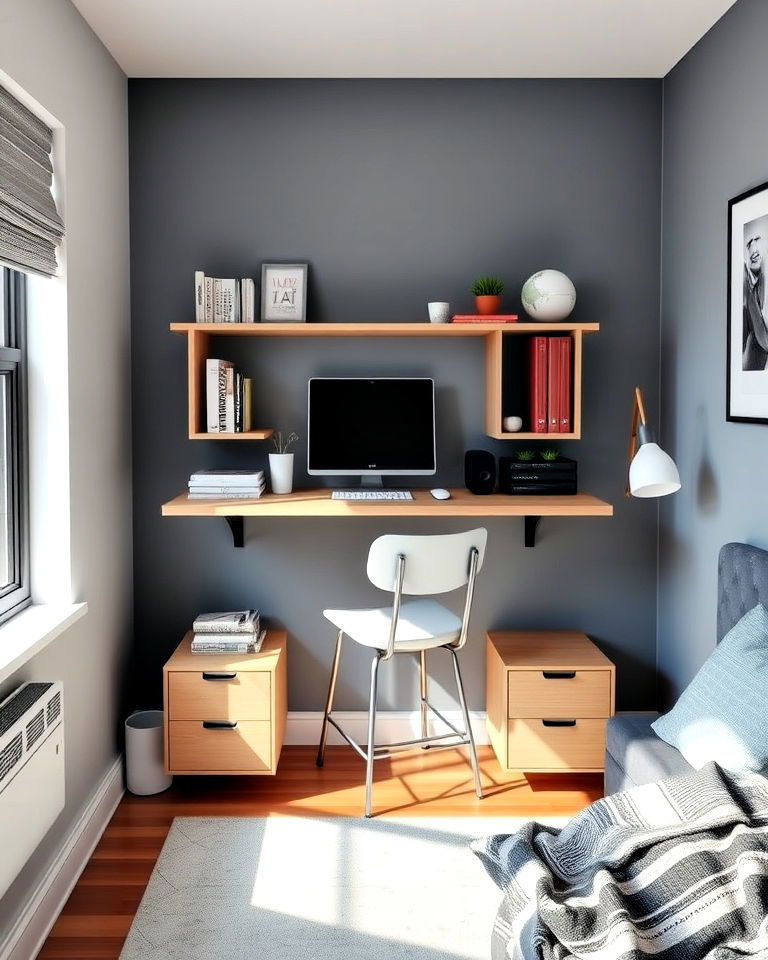 floating desk for space efficiency