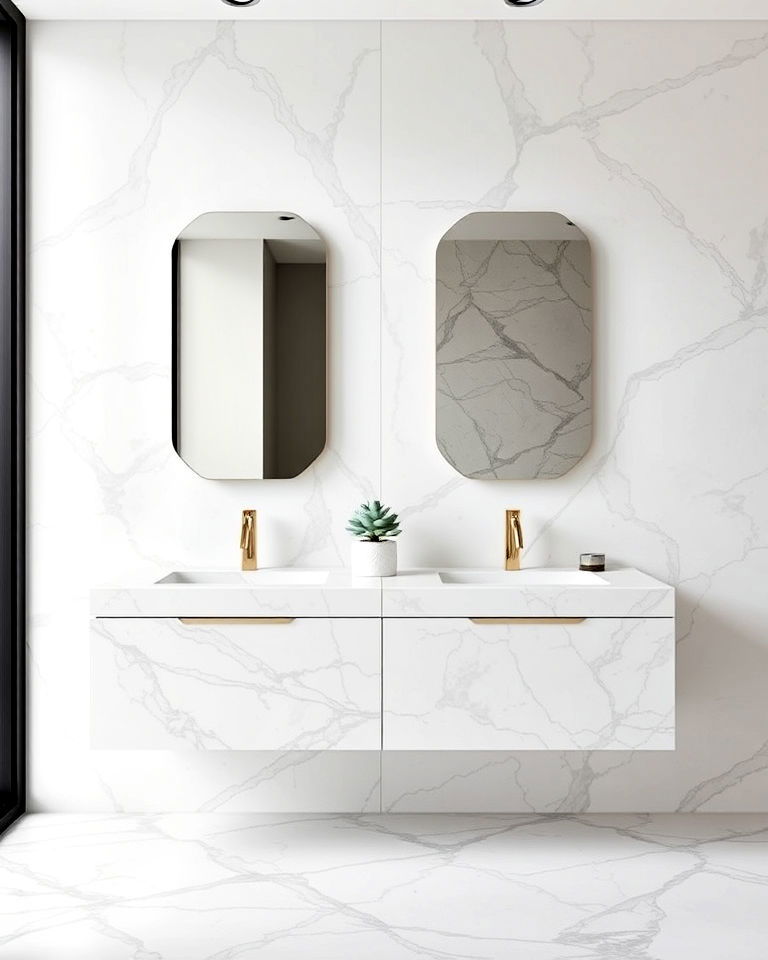 floating marble vanities for opulent minimalism