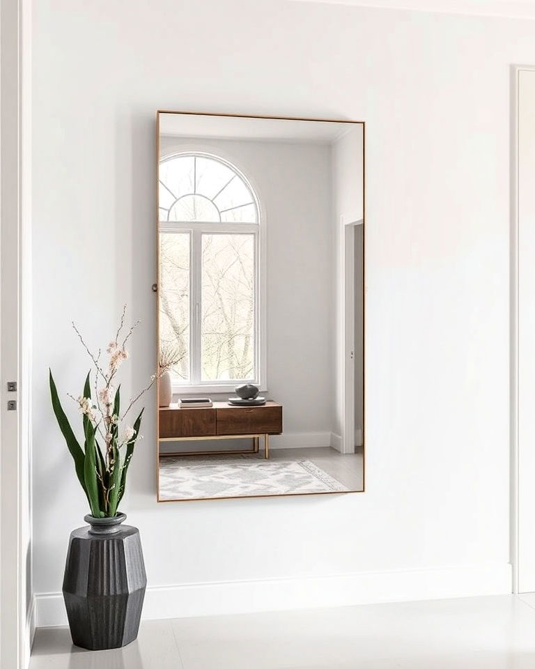 floating mirror for a clean look