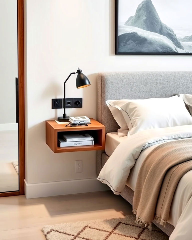 floating nightstand for bedroom storage