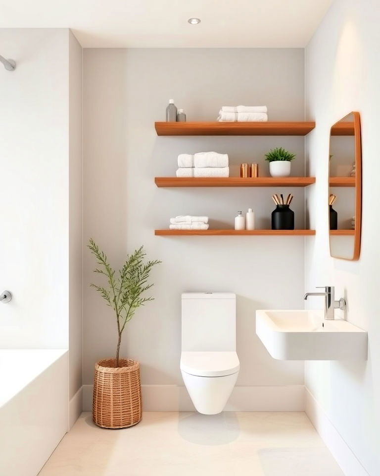 floating shelves for added storage