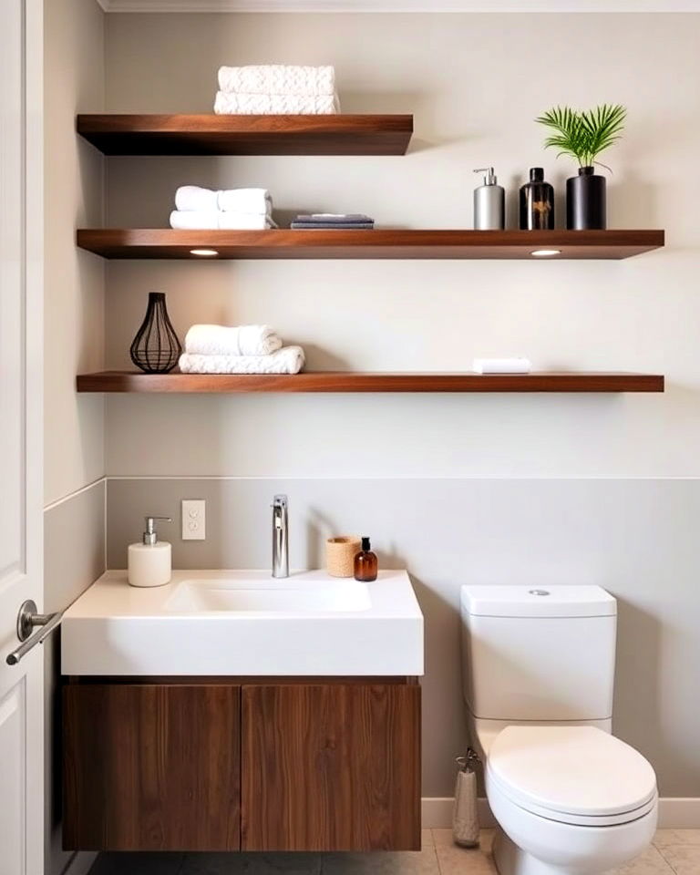 floating shelves for extra storage