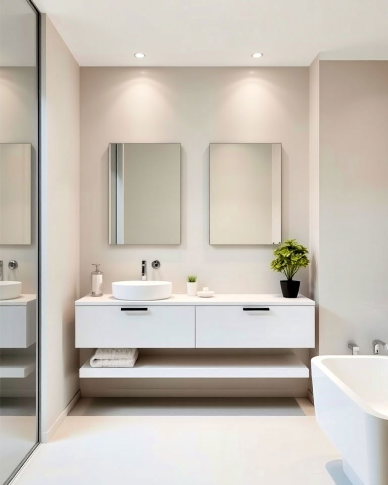floating vanities for space efficiency