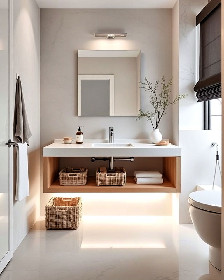 floating vanity for a spacious look