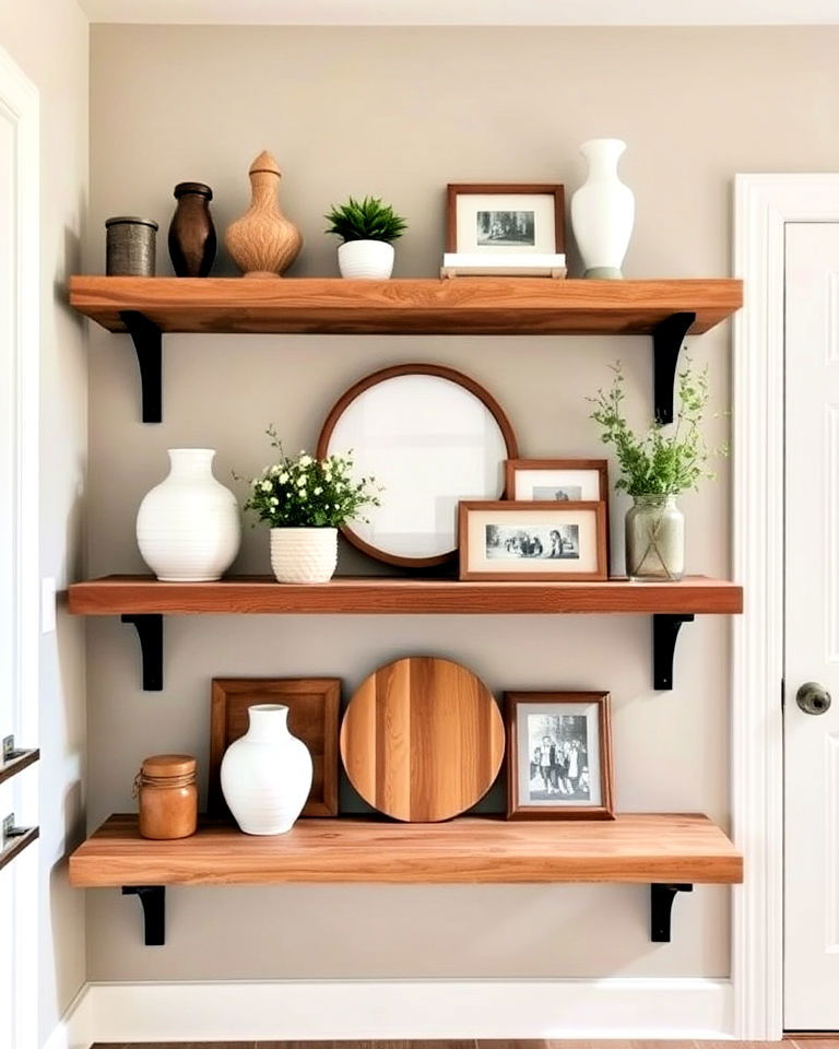 floating wooden shelves for display