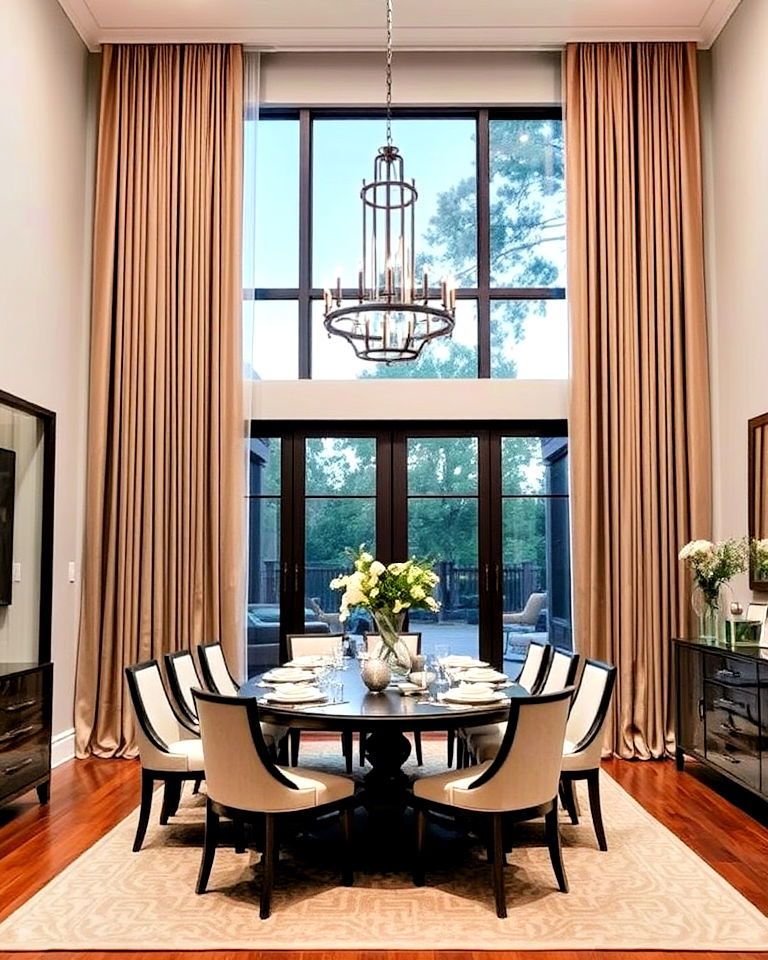floor to ceiling curtains for dining room
