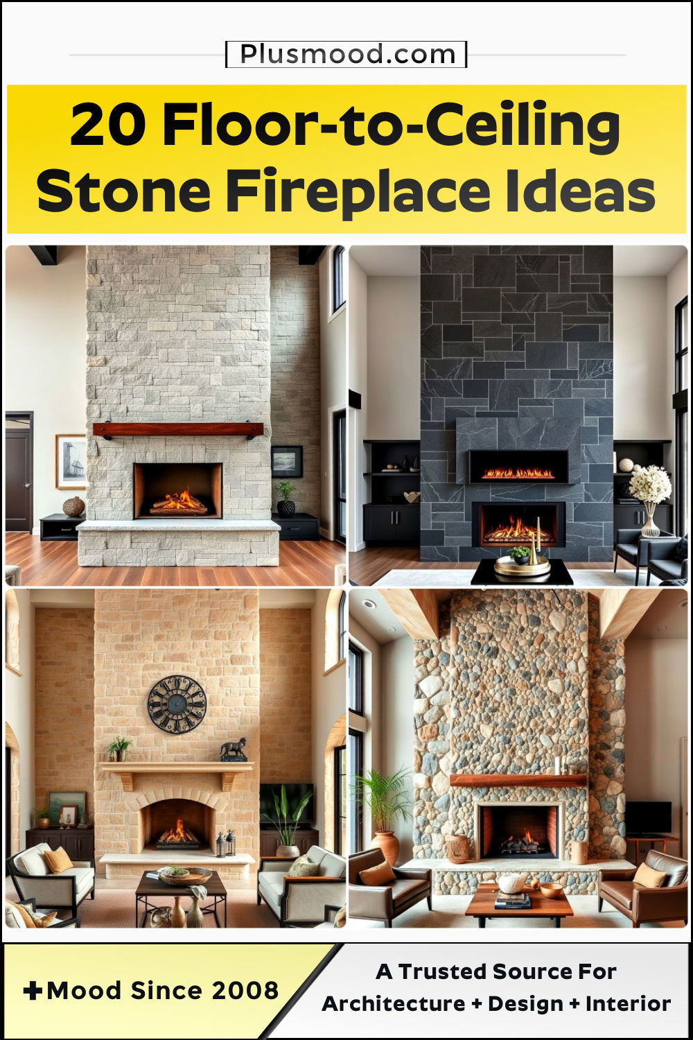 floor to ceiling stone fireplace ideas and inspiration