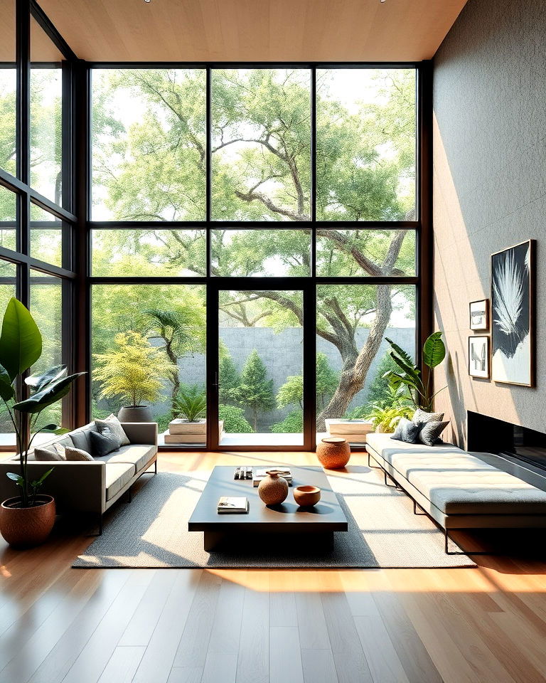 floor to ceiling windows for living room