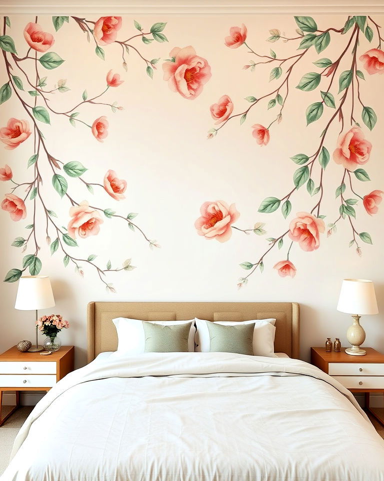 floral wall mural for bedroom