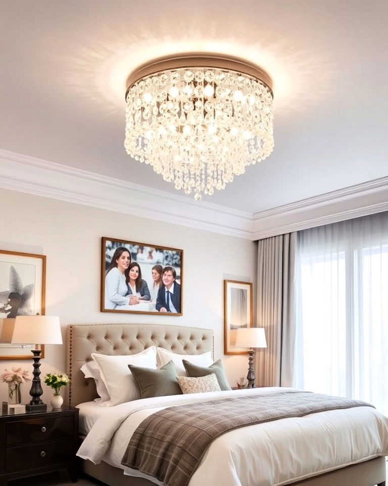 flush mount crystal chandelier
