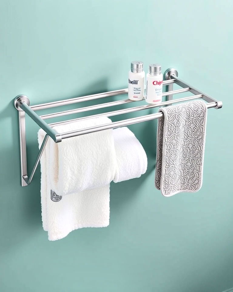 folding towel rack for small bathrooms