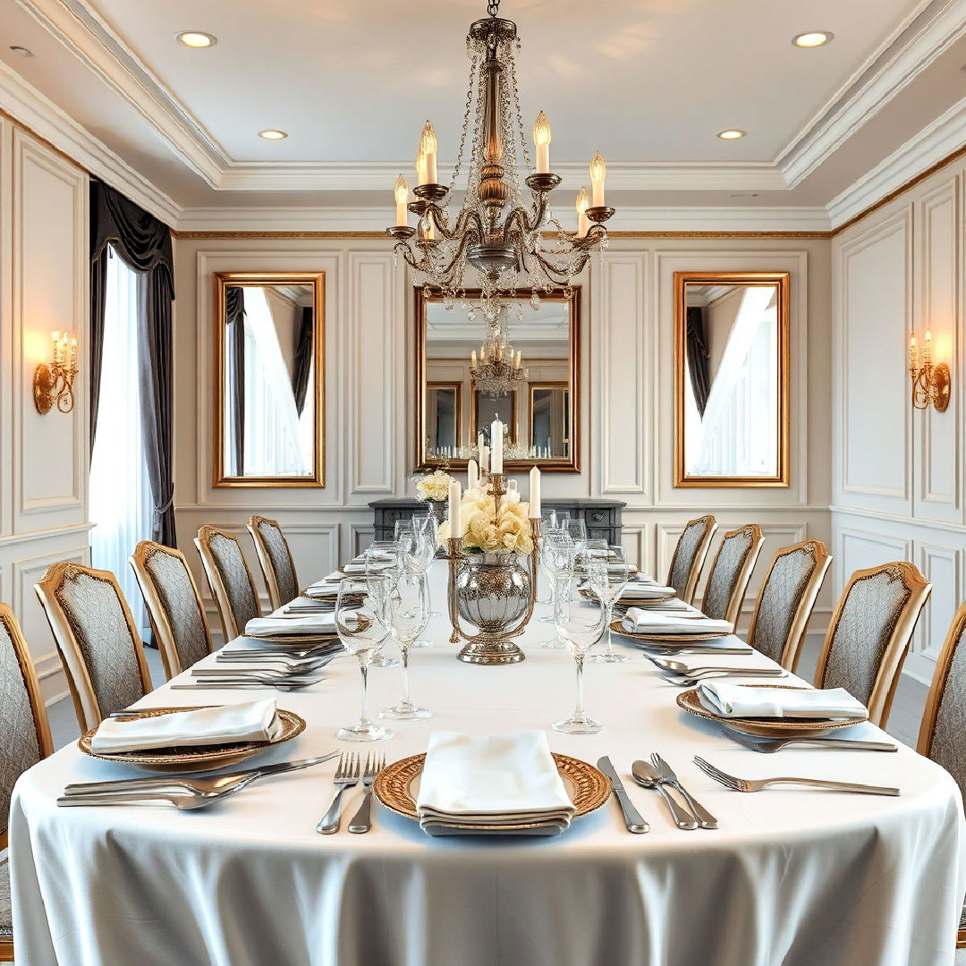 formal dining room silver or gold flatware