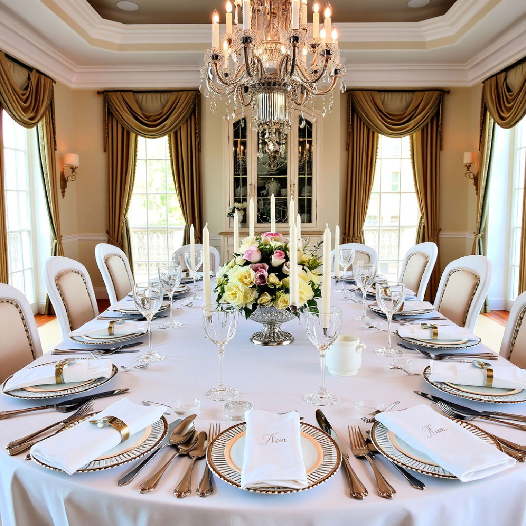 formal dining room traditional table setting